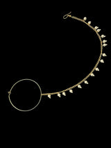 Gold-Plated Hoop Nosering with Pearl Dangler & Chain – Bridal Statement ( READY TO SHIP )