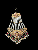 DJHR128  Hema jadau jhoomar in ruby emerald combination ( READY TO SHIP )