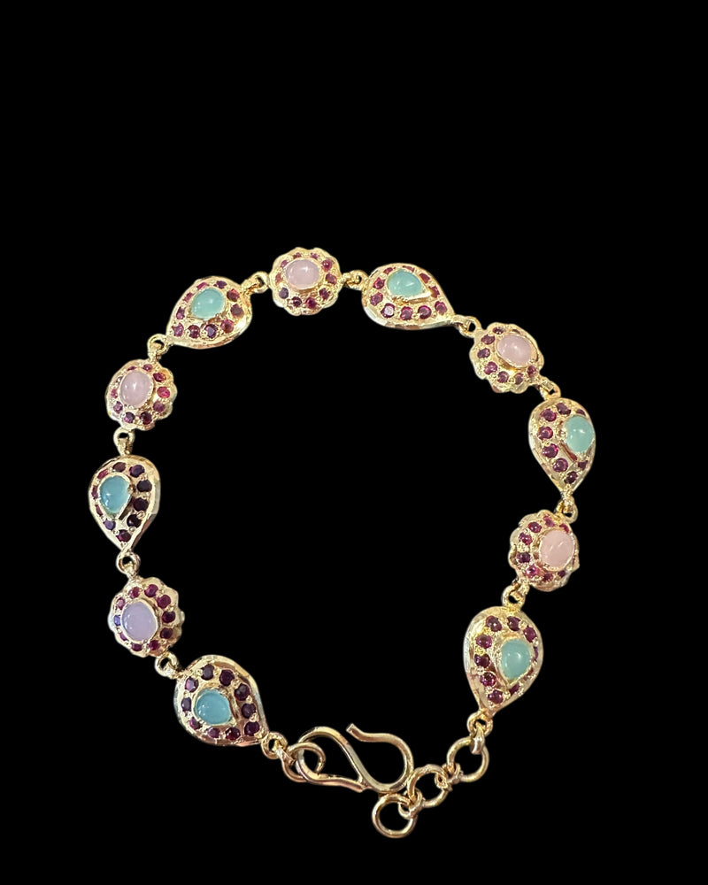 Ruby Rose Quartz & Aventurine Gold-Plated Silver Bracelet ( READY TO SHIP )