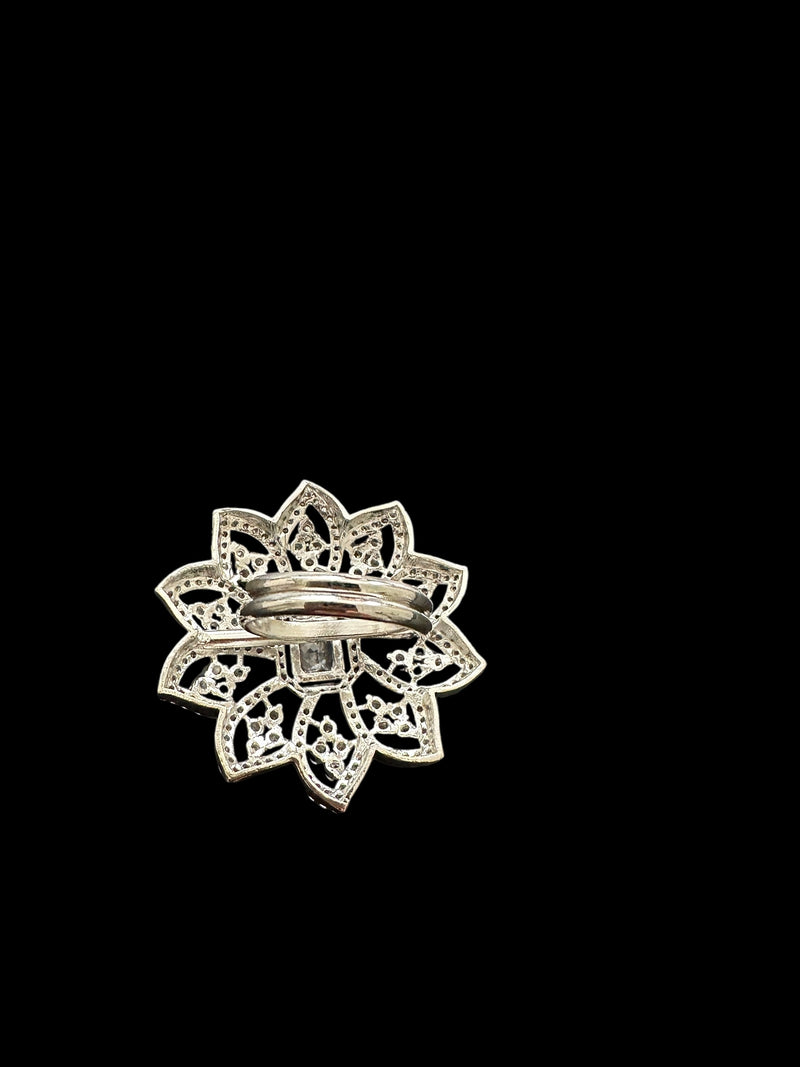 DJR129 Cz silver plated  ring ( READY TO SHIP)