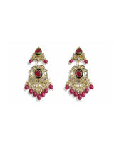 DER913 Kundan earrings in ruby emerlad combination ( READY TO SHIP )