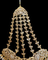 ✨ Hyderabadi Jhoomar & Tika Set – Gold-Plated with Freshwater Pearls & Zircon ( READY TO SHIP )