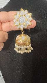 ER1 Gold plated Karan phool jhumka ( READY TO SHIP )