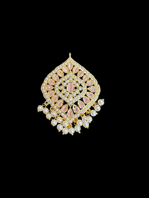 Jadau pendant earrings - pink ( READY TO SHIP )