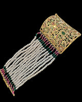 Jadau bahi / bracelet in ruby emerald  ( READY TO SHIP )