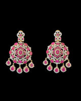 DNS220 ✨ Gold-Plated Ruby & Zircon Short Necklace Set — Vibrant Collarbone Elegance ( READY TO SHIP )