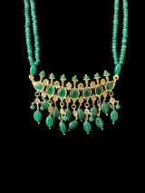 PS512 Tirmani with chandbali in green beads ( READY TO SHIP )