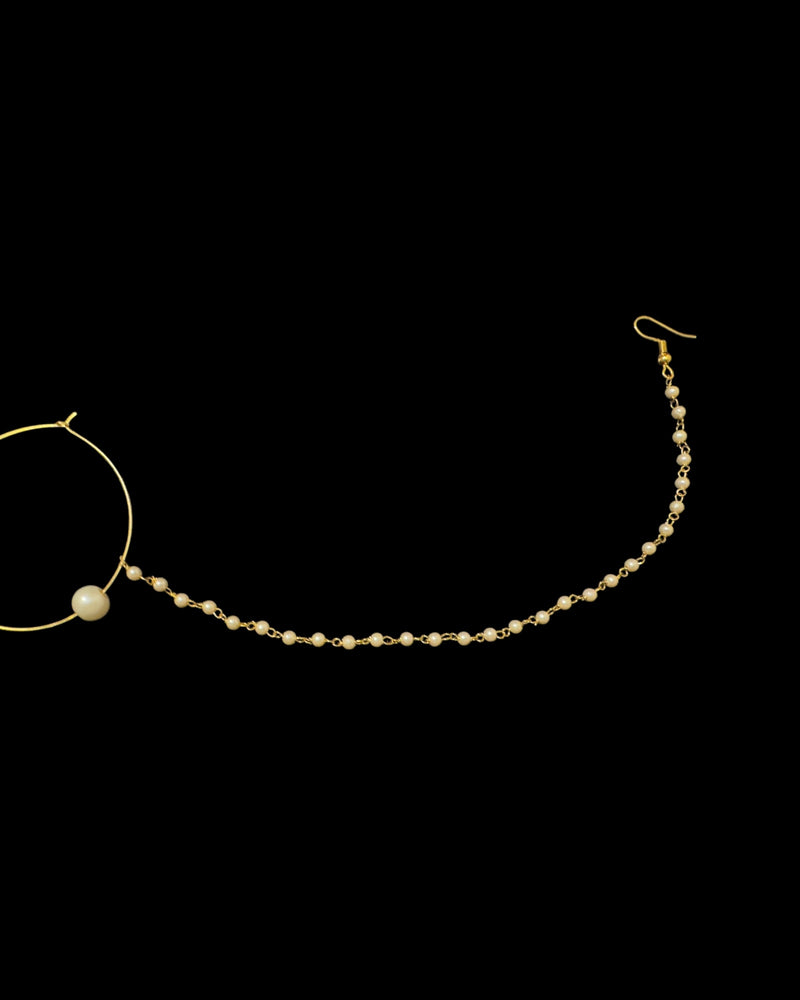 Gold-Plated bridal Nosering with Shell Pearls – Pierced & Non-Pierced Option ( READY TO SHIP )