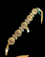 Multicolor Gold-Plated Silver Choker & Jhumka Earrings ( READY TO SHIP )