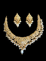 Fresh water pearl necklace set in gold plated silver ( READY TO SHIP )