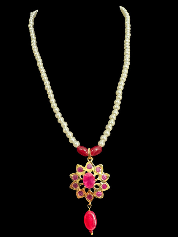 PS377 Nisa pendant set in Ruby  (READY TO SHIP)