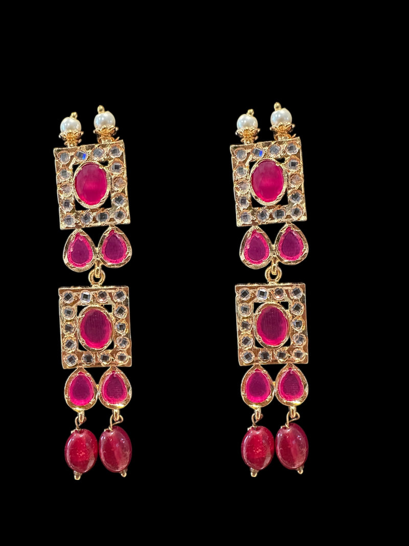 C588 Gauhar hyderabadi choker in Ruby  ( READY TO SHIP )
