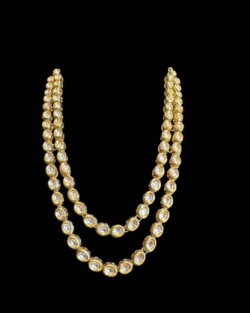 DNS208 Afsa Two-Layered Kundan Necklace – Handcrafted Bridal Gold-Plated Set with Meenakari Work ( READY TO SHIP )
