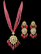 PS239 gold plated pendant set in ruby ( SHIPS IN 4 WEEKS )