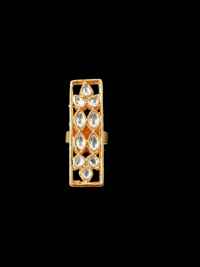 DJR120 Kundan statement ring ( READY TO SHIP )