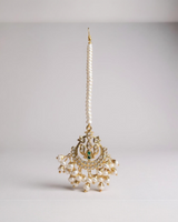 Gold plated silver tikka in fresh water pearls ( READY TO SHIP )