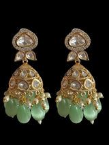 DER715 high quality polki earrings - light Green ( READY TO SHIP)