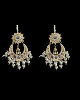 DER749  Deepa dangler earrings in kundan with pearls   ( READY TO SHIP )