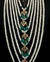 Hyderabadi Satlada in fresh water pearls and  Emeralds – Ready to Ship