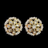 ET206 Gold plated studs  in moissanite ( SHIPS IN 3 WEEKS )