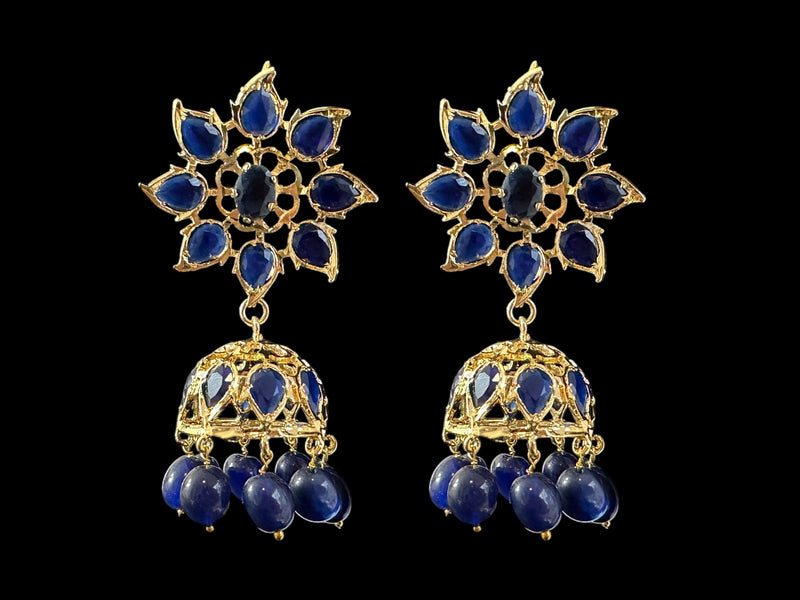 C539 Jadavi lacha with karanphool in blue / sapphire ( READY TO SHIP)