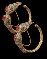 BG806A SALWA zircon bangles - Ruby emerald , openable ( READY TO SHIP )
