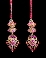 C576 Zarifa Ruby zircon Gold-Plated Choker with Earrings ( READY TO SHIP )