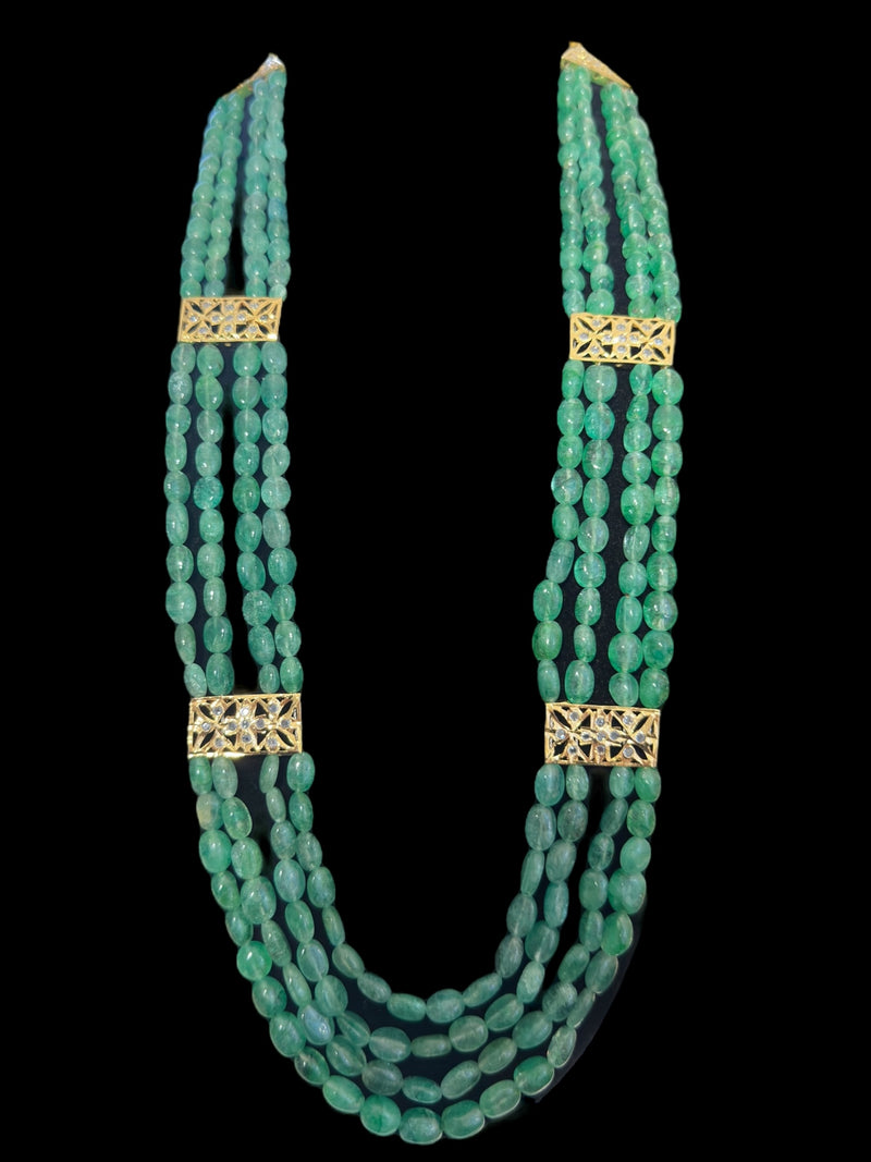 LN59 Ghazal emerald beads Rani haar ( READY TO SHIP )