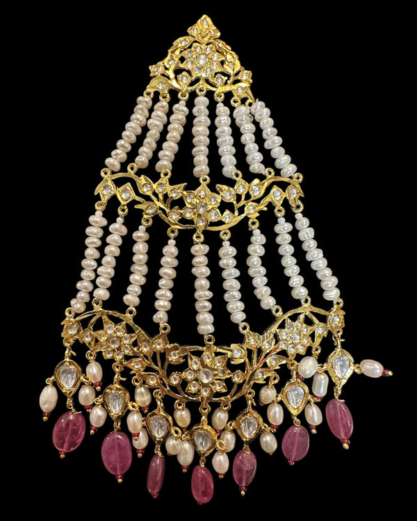 DJHR157 Moissanite and Ruby jhoomar ( READY TO SHIP )