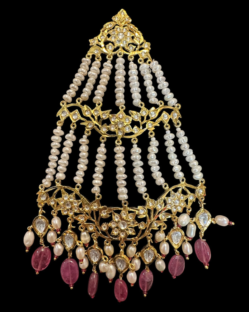 DJHR157 Moissanite and Ruby jhoomar ( READY TO SHIP )