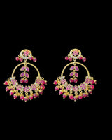 ER20 Chandbali in ruby pearl combination ( READY TO SHIP )