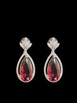 PS351 silver plated Cz pendant set-  Ruby  (READY TO SHIP)