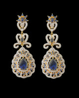 ER4 Gold plated zircon earrings in sapphire ( READY TO SHIP )