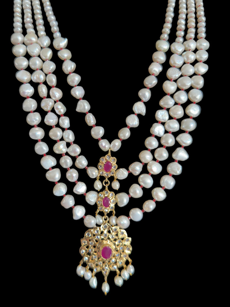 DLN70 Fresh water pearls Rani haar ( SHIPS IN 2 WEEKS  )