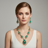 High quality doublet emerald necklace set ( READY TO SHIP )