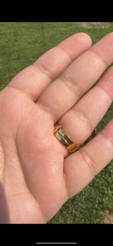 Turquoise Gold-Plated Silver Ring – Handcrafted Feroza Elegance ( READY TO SHIP )