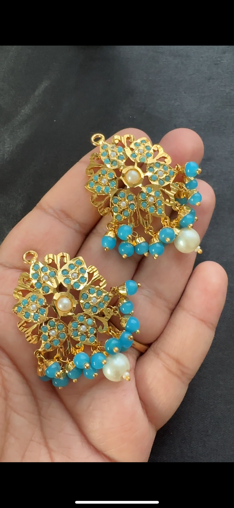 Pearl and turquoise earrings ( SHIPS IN 4 WEEKS )