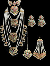 BAHAAR bridal set in Navratan and pearls ( READY TO SHIP )