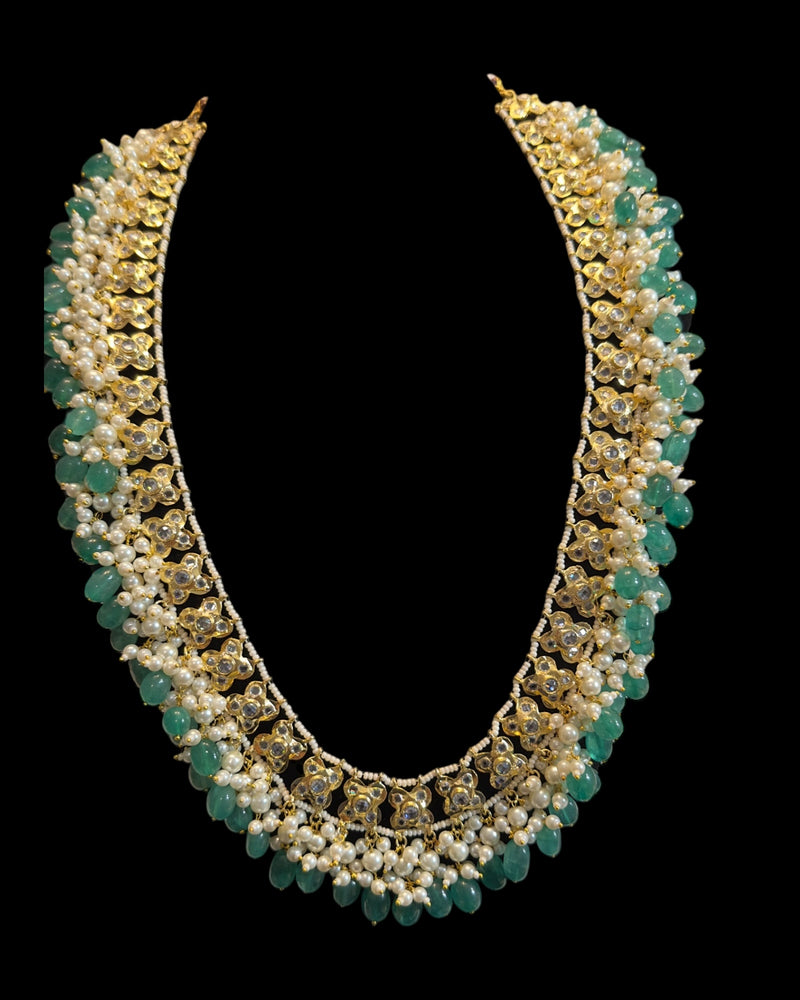 Mahira Pearl & Polki Long Mala – Elegant Haar Style Necklace ( READY TO SHIP )