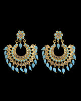 DER319 Ipsita Chandbali in turquoise ( READY TO SHIP )