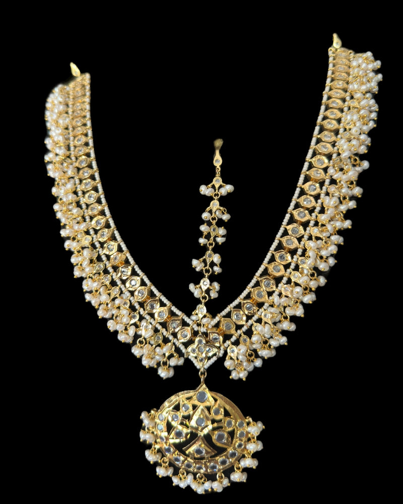DJTK370 Meena bridal mathapatti in fresh water pearls ( READY TO SHIP )