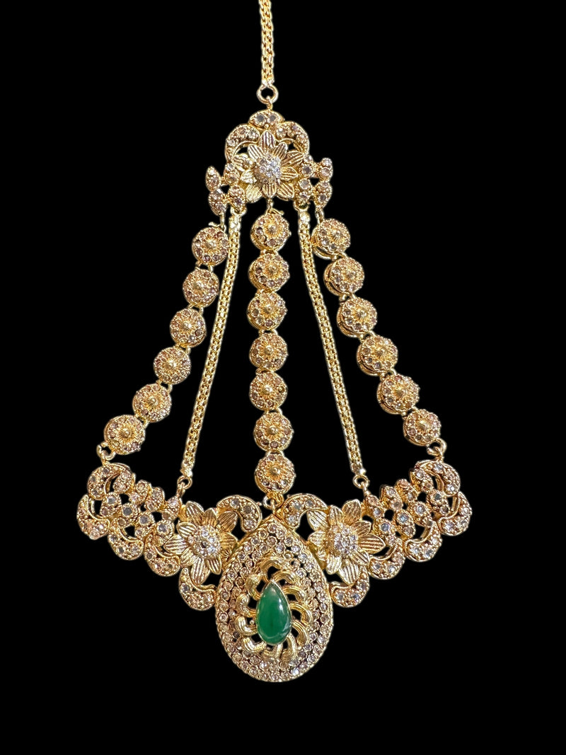 Mehtab bridal set in emerald ( READY TO SHIP )