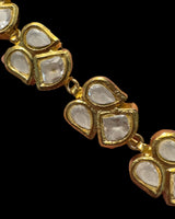 DLN142 Gold-Plated Kundan Mala Set – High-Quality CZ Stones | Single Line Elegance ( READY TO SHIP )
