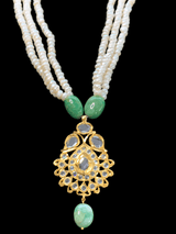Jugni pendant set in emerald and fresh water pearls  ( READY TO SHIP )