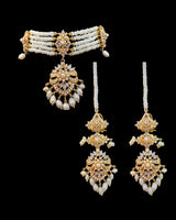 Gold plated choker set in fresh water pearls ( READY TO SHIP )