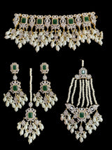 Farhat bridal set in green ( READY TO SHIP)