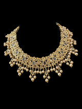 DNS197 Smitha necklace set  in pearls  (READY TO SHIP)
