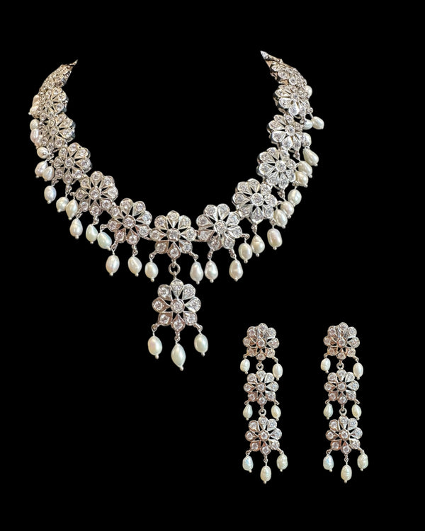 NS211 Malavika necklace set in fresh water pearls (READY TO SHIP )