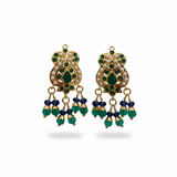 Emerald, Sapphire & Freshwater Pearl Gold-Plated Silver Pendant Set ( READY TO SHIP )