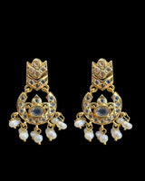 DNS216 Gold-Plated Necklace Set with Freshwater Pearls & CZ Polki | Intricate Bridal & Party Jewelry ( READY TO SHIP )